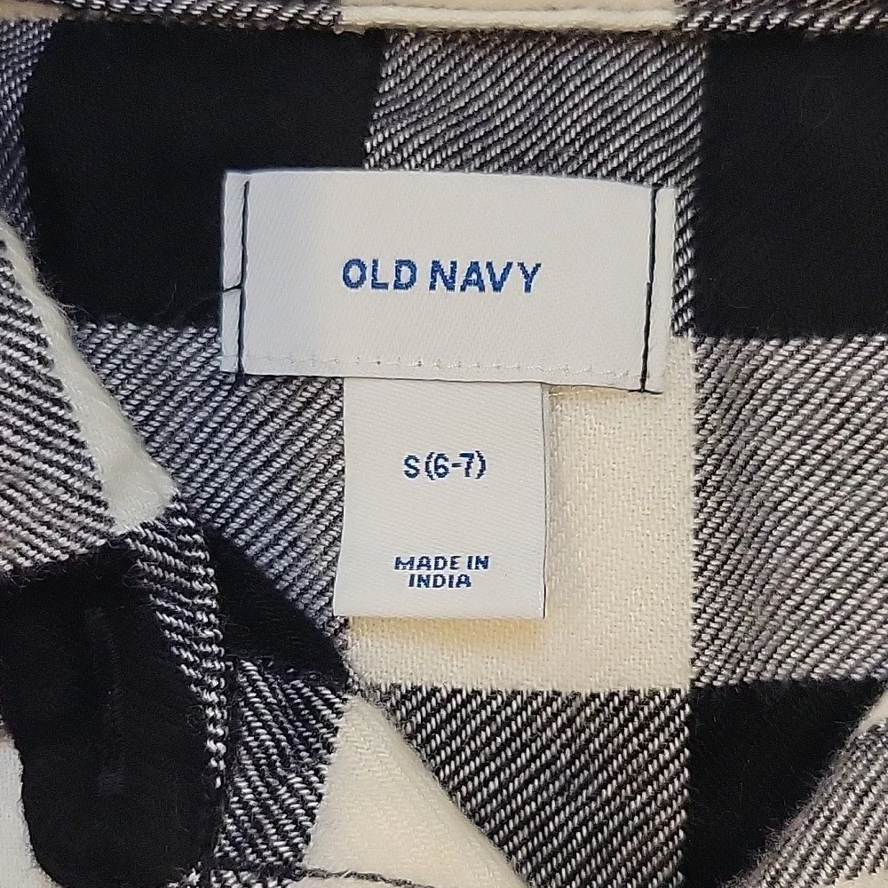 Old Navy Buffalo Plaid Flannel Shirt Bundle Red, White, Black Girl Size S (6-7)
